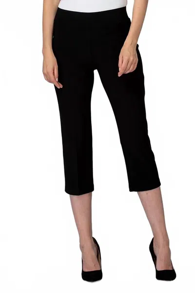 Joseph Ribkoff Rear Hem Slit Flared Cropped Capri In Black
