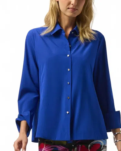 Joseph Ribkoff Relaxed Fit Button Front Blouse In Royal Blue