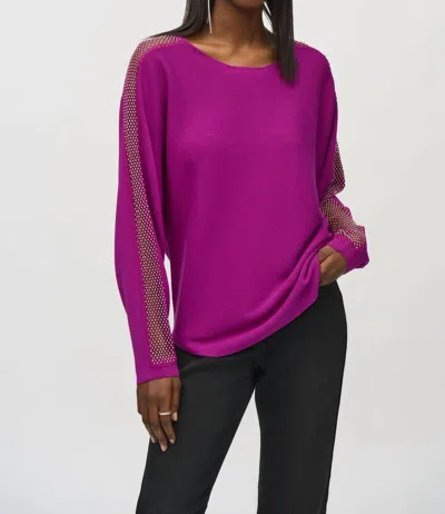 JOSEPH RIBKOFF RELAXED FIT MESH PULLOVER IN EMPRESS