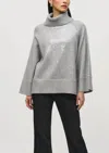 Joseph Ribkoff Relaxed Fit Sequin Pullover In Gray In Gray