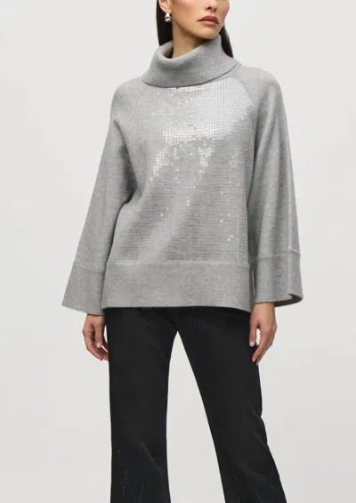Joseph Ribkoff Relaxed Fit Sequin Pullover In Gray
