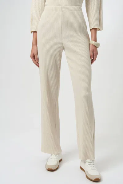 Joseph Ribkoff Pleated Pull On Wide Leg Pants In Birch In White
