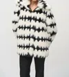 Joseph Ribkoff Reversible Faux Fur Stripe Coat In Black/white In Multi