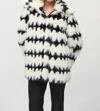 Joseph Ribkoff Reversible Faux Fur Stripe Coat In Black/white In Multi