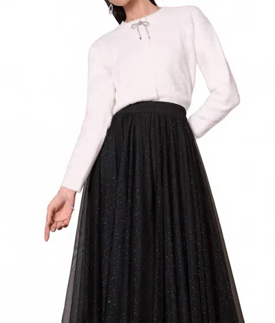 Joseph Ribkoff Rhinestone Bow Detail Cardigan In Winter White