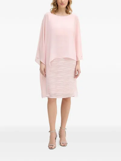 Joseph Ribkoff Rhinestone-detail Pleated Midi Dress In Pink