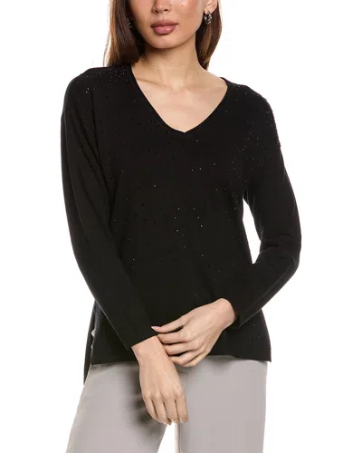 Joseph Ribkoff Rhinestone Sweater In Black