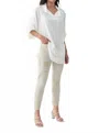 Joseph Ribkoff Rhinestone Tapered Jean In Moonstone In Neutral