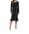 Joseph Ribkoff Rhinestone Trim Trumpet Skirt In Black In Black