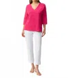 Joseph Ribkoff Jacquard Sweater Knit Pullover In Geranium In Pink