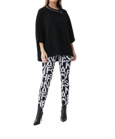 Joseph Ribkoff Rib Sweater Top In Black