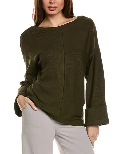 Joseph Ribkoff Ribbed Tunic Sweater In Green