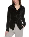 Joseph Ribkoff Ribbed Velvet Blouse In Black