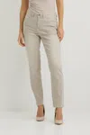 Joseph Ribkoff Rolled Cuff Jean In Tan In Multi