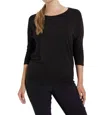 Joseph Ribkoff Rounded Neck Top In Black In Black