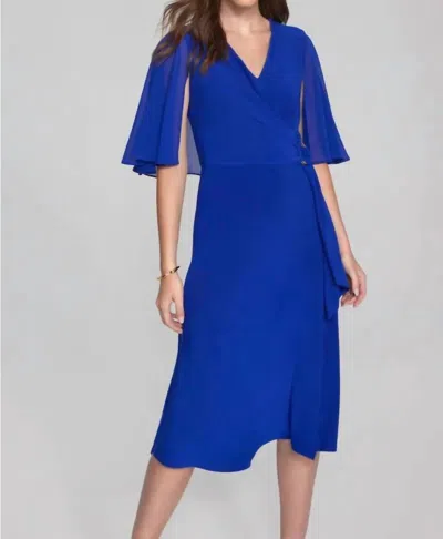 Joseph Ribkoff Royal Sapphire Flutter Sleeve Dress In Blue