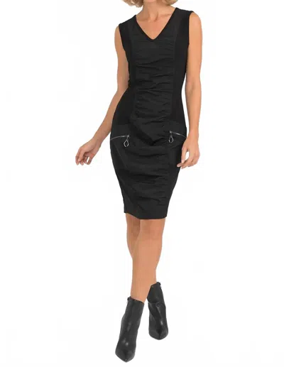 Joseph Ribkoff Ruched Mini Dress In Black