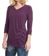 Joseph Ribkoff Ruched Side Top In Amethyst In Green