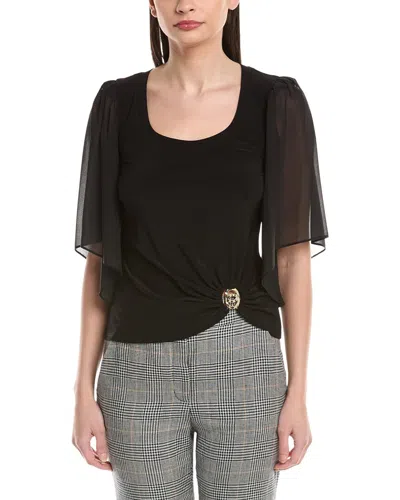 Joseph Ribkoff Ruffle Blouse In Black