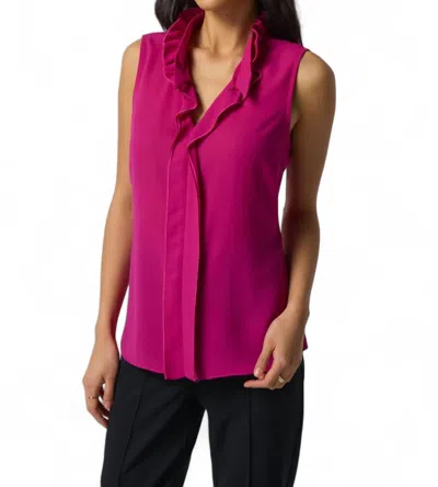Joseph Ribkoff Ruffle Collar Sleeveless Top In Fuchsia In Pink