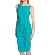 Joseph Ribkoff Ruffle Detail Dress In Turquoise In Blue
