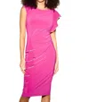 Joseph Ribkoff Ruffle Detail Midi Dress In Pink In Pink