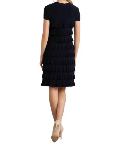 Joseph Ribkoff Ruffle Front Dress In Black