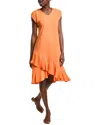 Joseph Ribkoff Ruffle Hem Midi Dress In Orange