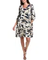 Joseph Ribkoff Ruffle Hem Shift Dress In Gray