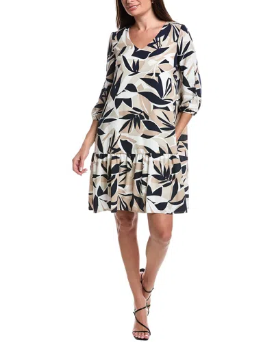 Joseph Ribkoff Ruffle Hem Shift Dress In Neutral