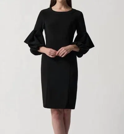 Joseph Ribkoff Ruffle Sleeve Dress In Black