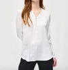 Joseph Ribkoff Zip Front Ruffled Sleeves Satin Top In Vanilla In White