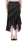 Joseph Ribkoff Ruffled Midi Skirt In Black In Black