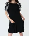Joseph Ribkoff Ruffled Sleeves Mini Dress In Black In Black