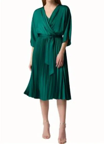 Joseph Ribkoff Ruffled Wrap Dress In True Emerald In Green
