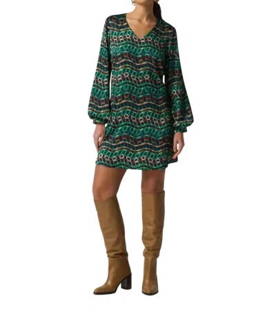 Joseph Ribkoff Satin A-line Midi Dress In Black/multi