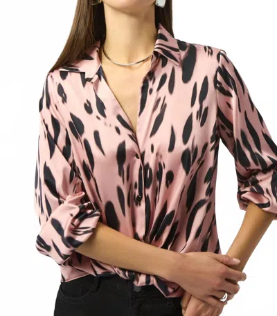 Joseph Ribkoff Cuff-sleeves Printed Blouse In Pink