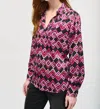 Joseph Ribkoff Open Placket Blouse In Multi