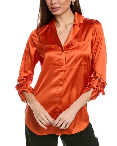 Joseph Ribkoff Satin Blouse In Red