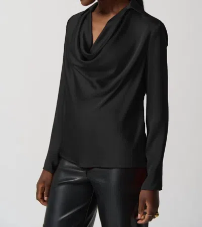 Joseph Ribkoff Satin Blouse Top In Black