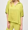 Joseph Ribkoff Satin Boxy Top In Wasabi In Green