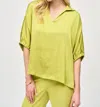 Joseph Ribkoff Satin Boxy Top In Wasabi In Green