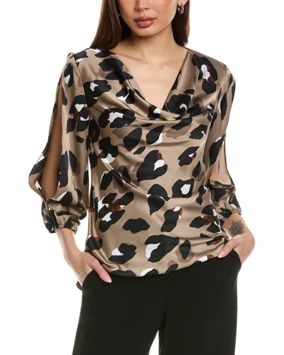 JOSEPH RIBKOFF SATIN COWL TOP