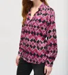 Joseph Ribkoff Open Placket Blouse In Black