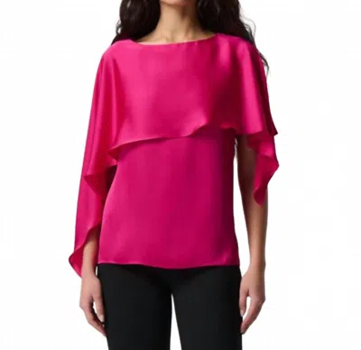 Joseph Ribkoff Satin Layered Top In Pink