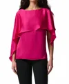 Joseph Ribkoff Satin Layered Top In Shocking Pink In Pink