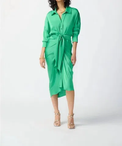 Joseph Ribkoff Satin Shirt Dress In Island Green In Multi