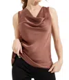 Joseph Ribkoff Satin Tank Top In Toffee In Multi