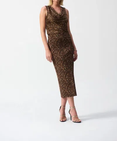 Joseph Ribkoff Satin Top In Beige/black In Multi