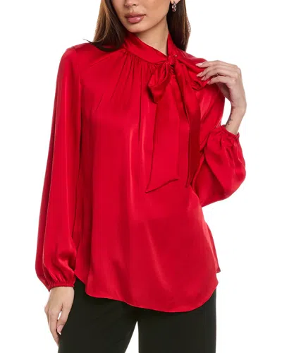 Joseph Ribkoff Scarf Neck Blouse In Red